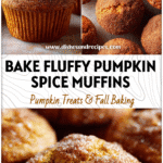 Fluffy pumpkin spice muffins topped with cinnamon sugar made from pumpkin puree and baked to golden perfection.